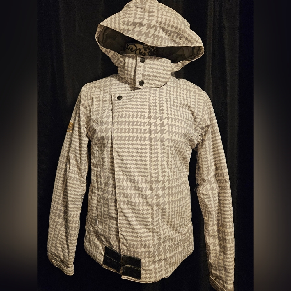 Burton Womens Snowboard Jacket Size Medium Houndstooth